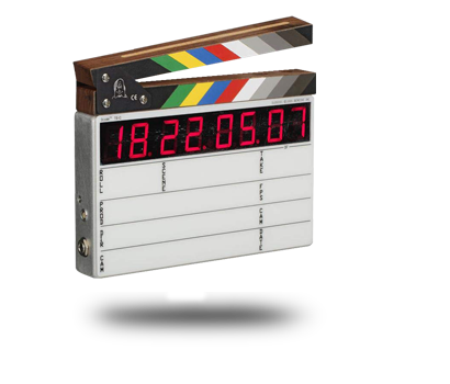 A blank film slate or clapperboard