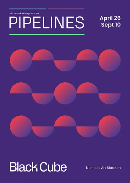 Poster for Black Cube promotional video titled Pipelines.