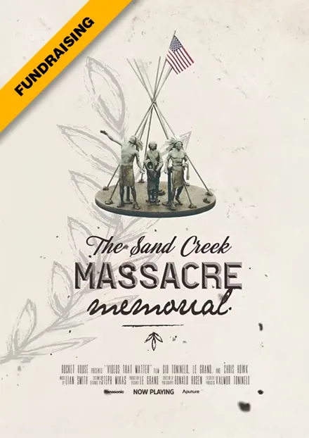 Poster for Sand Creek Massacre Memorial nonprofit fundraiser.